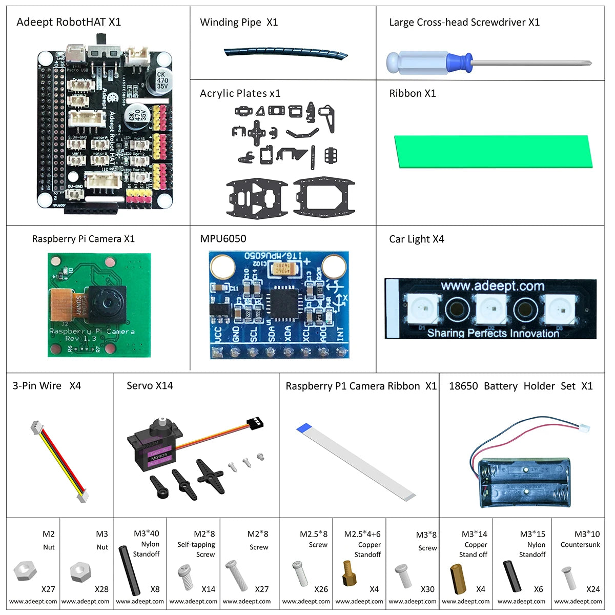 Adeept RaspClaws Spider Robot Kit