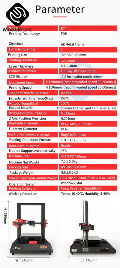Anet ET4 3D Printer