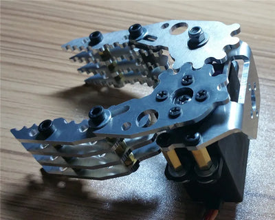 Silver Metal Robot Claw Gripper