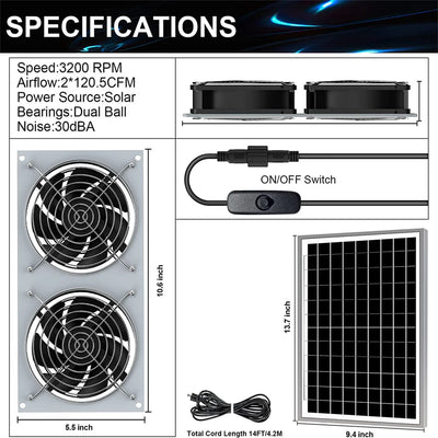 600W Solar Ventilation Fan