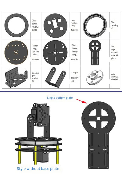 2 DOF Robot Rotating Gimbal Servo Metal Alloy