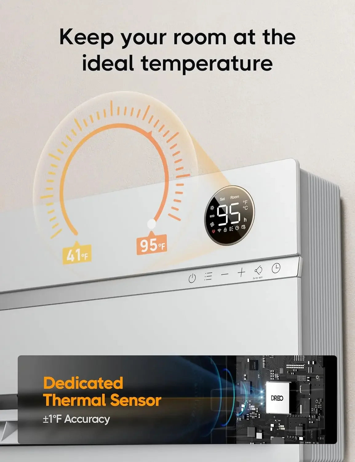 Smart Wall Heater, Electric Space Heater