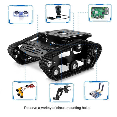 5-10KG Payload Metal Tank Chassis Track Robot Car