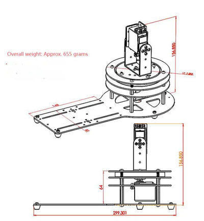 2 DOF Robot Rotating Gimbal Servo Metal Alloy