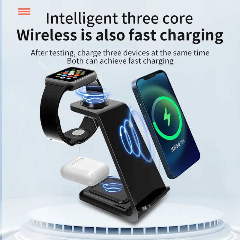 100W 3-in-1 Smartphone Wireless Charger Dock