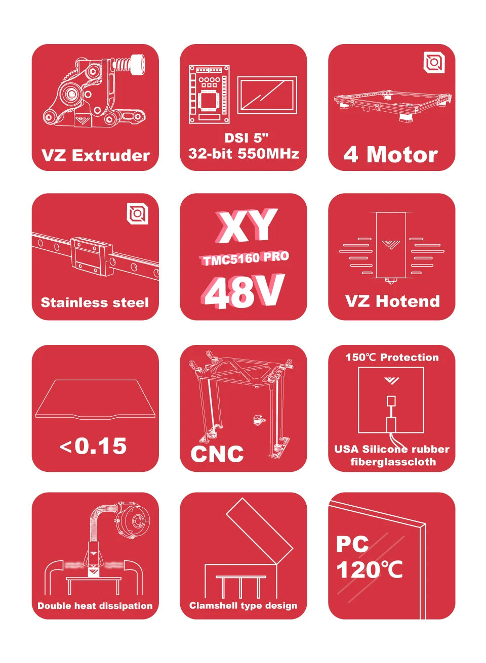 VzBoT 330 Pro 3D Printer