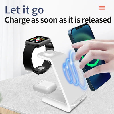 100W 3-in-1 Smartphone Wireless Charger Dock