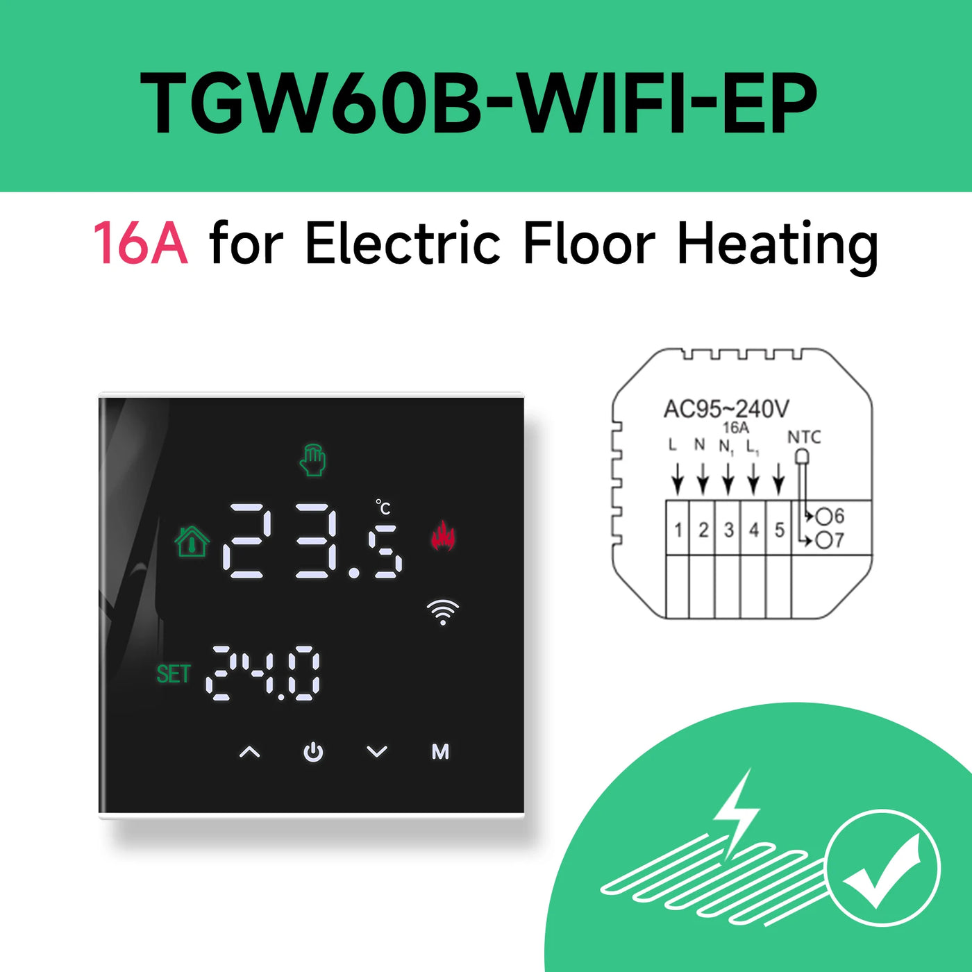 Beok Tuya WiFi Floor Thermostat