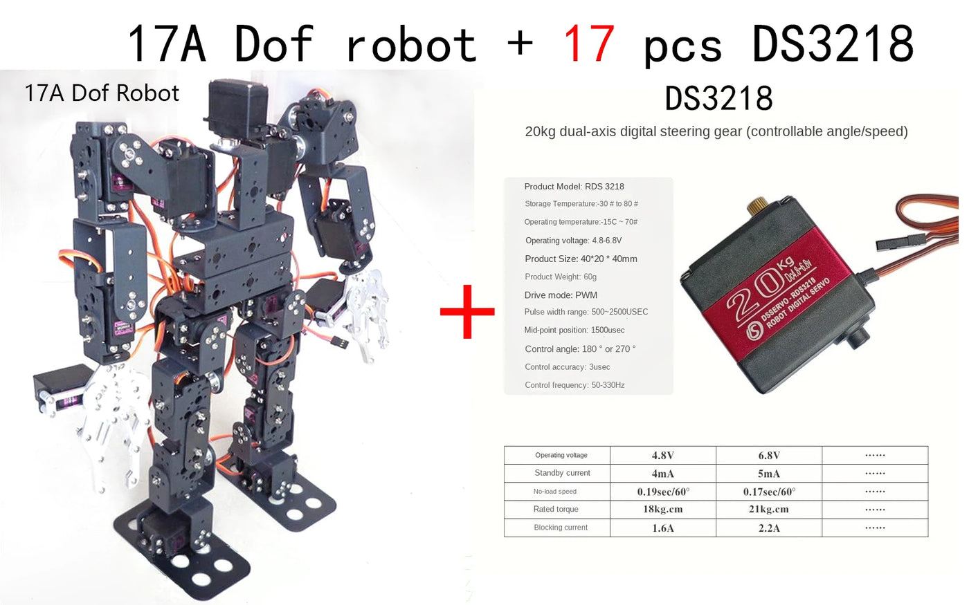 DanceBot 8/17/19 DOF Humanoid Robot Kit