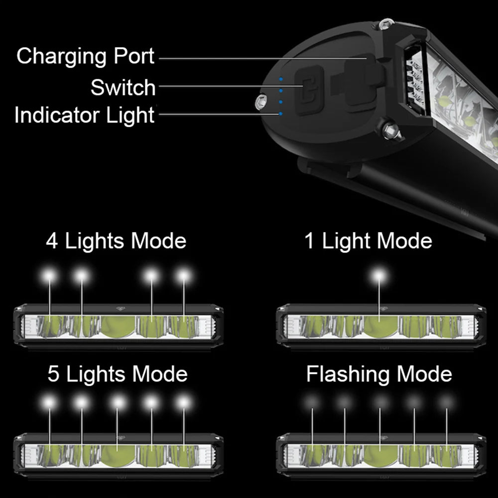 Fivemi 5LED Rechargeable Bike Light