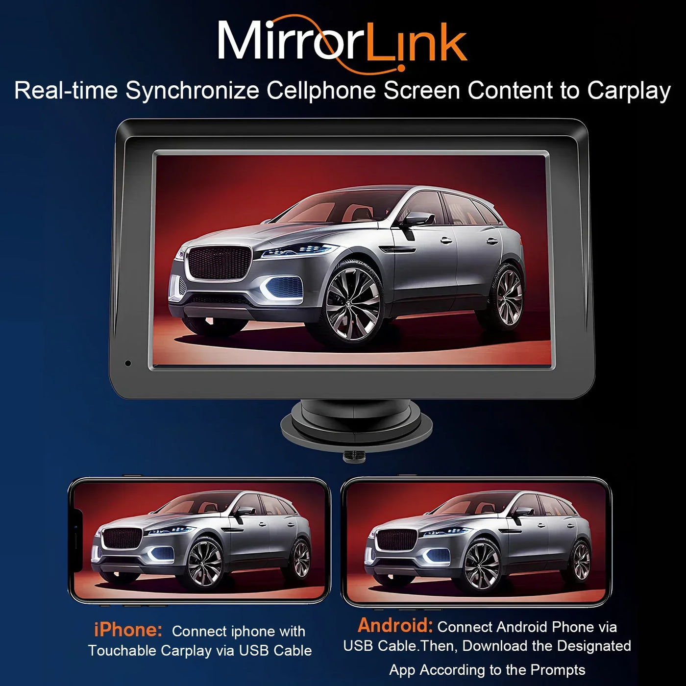 Car Navigation LCD Display Wireless CarPlay