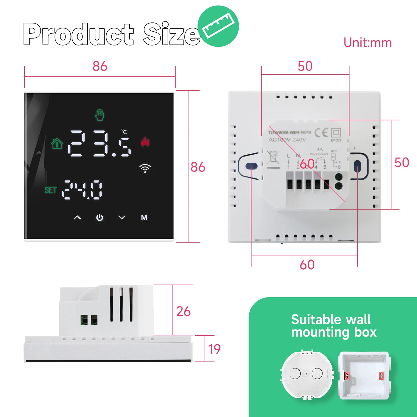 Beok Tuya WiFi Floor Thermostat