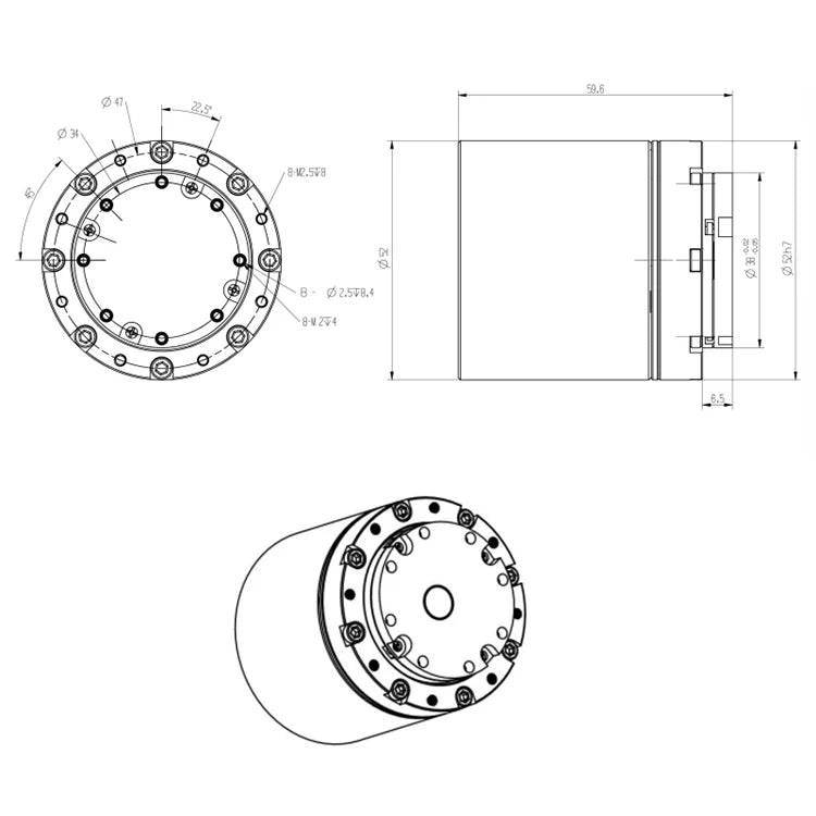 33W Exoskeleton Joint Motor Actuator